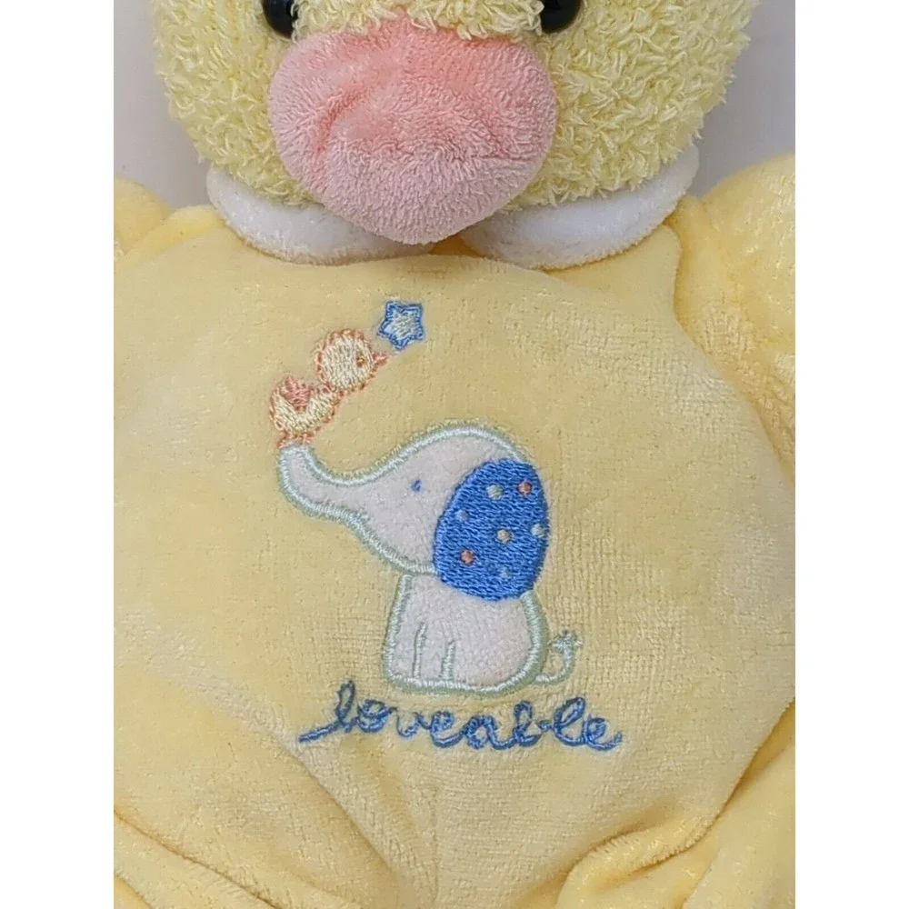 Carter's 2005 Yellow Baby Duck Terry Cloth Stuffed Animal Plush Toy Rattle 37556